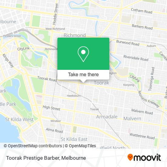 Toorak Prestige Barber map