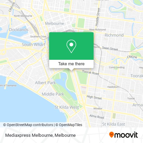 Mapa Mediaxpress Melbourne