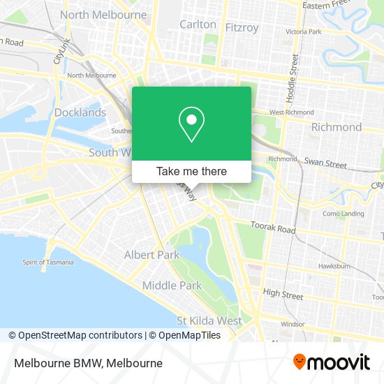 Mapa Melbourne BMW