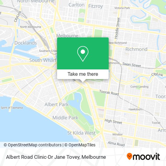 Albert Road Clinic-Dr Jane Tovey map