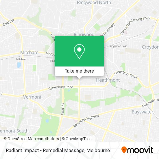 Radiant Impact - Remedial Massage map