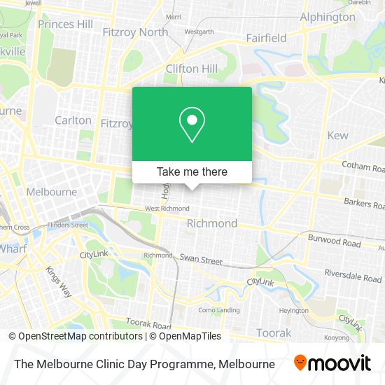 The Melbourne Clinic Day Programme map