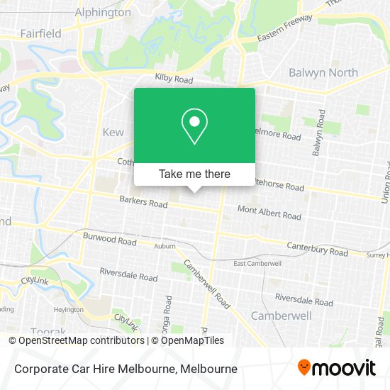 Corporate Car Hire Melbourne map