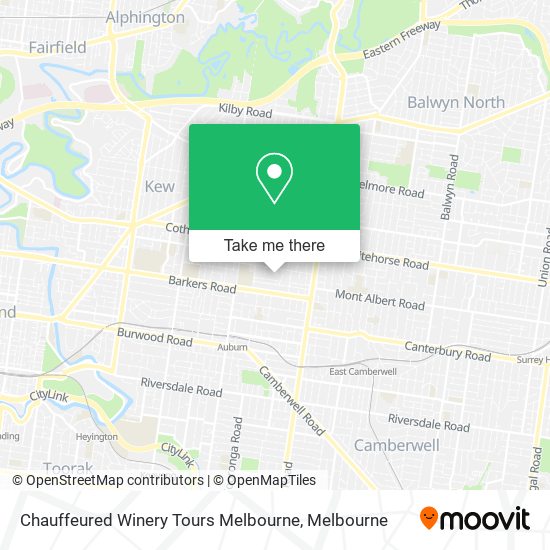 Chauffeured Winery Tours Melbourne map