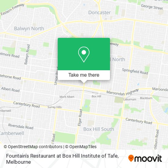 Fountain's Restaurant at Box Hill Institute of Tafe map