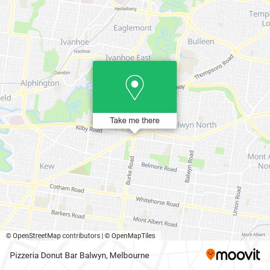 Pizzeria Donut Bar Balwyn map