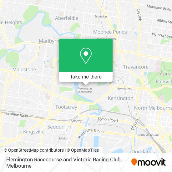 Mapa Flemington Racecourse and Victoria Racing Club