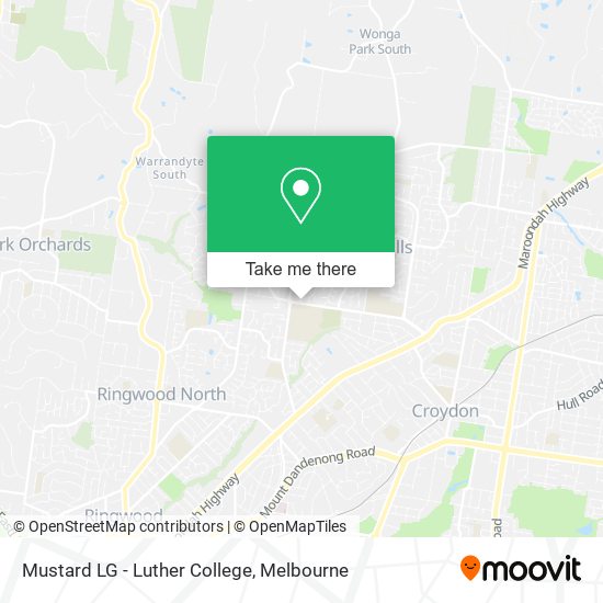 How to get to Mustard LG Luther College in Croydon Hills by Bus or Train?
