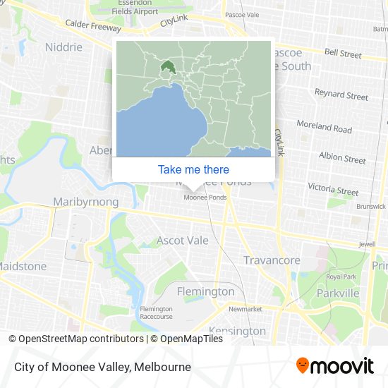 Mapa City of Moonee Valley