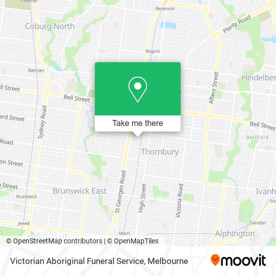 Victorian Aboriginal Funeral Service map