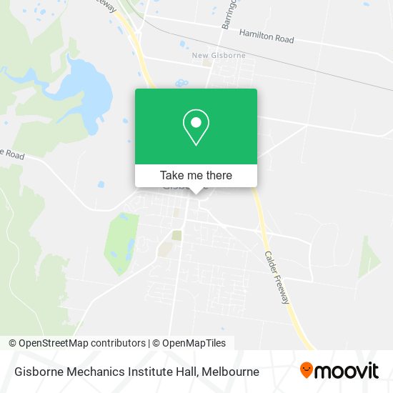Gisborne Mechanics Institute Hall map