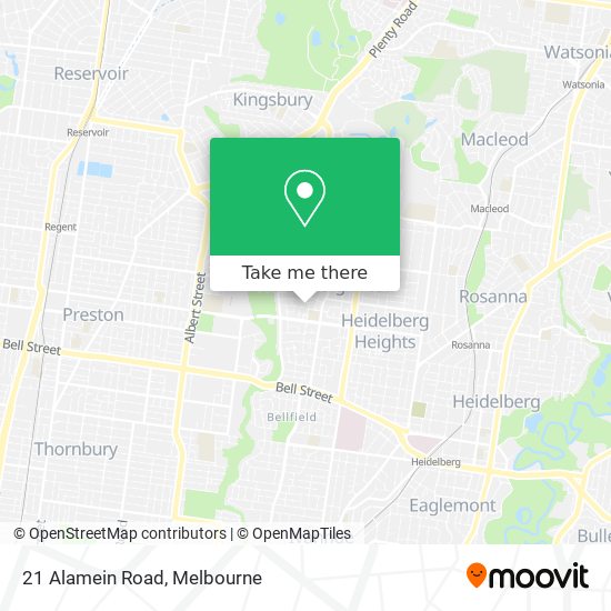 21 Alamein Road map