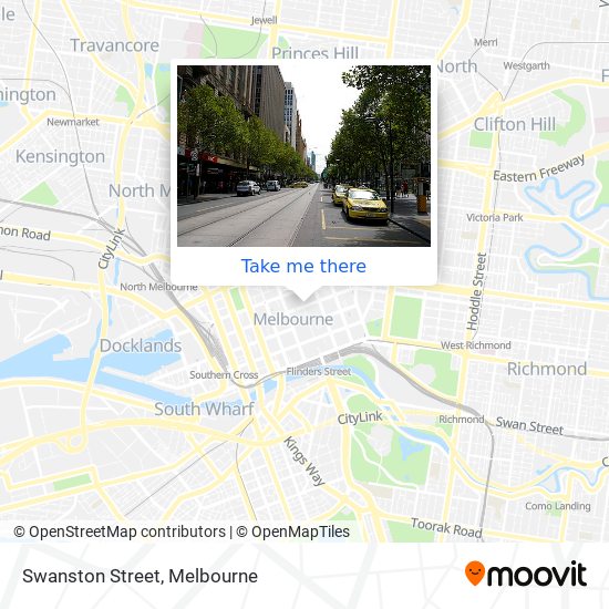 Mapa Swanston Street