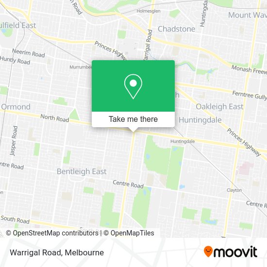 How to get to Warrigal Road in Bentleigh East by bus, train or tram?