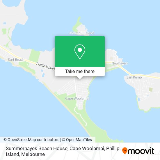 Summerhayes Beach House, Cape Woolamai, Phillip Island map