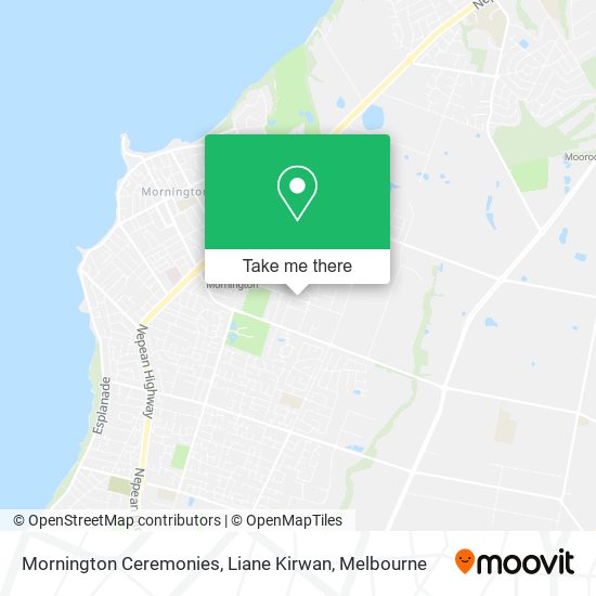 Mornington Ceremonies, Liane Kirwan map