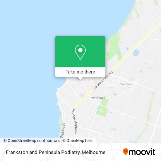Frankston and Peninsula Podiatry map