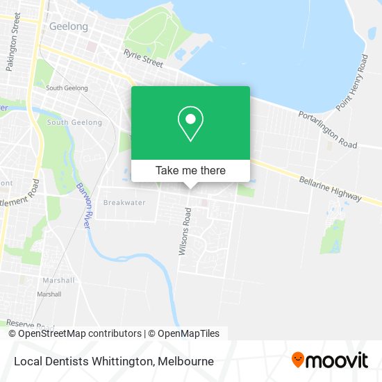 Local Dentists Whittington map