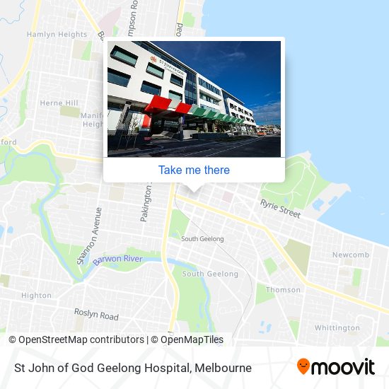 Mapa St John of God Geelong Hospital