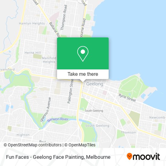 Fun Faces - Geelong Face Painting map