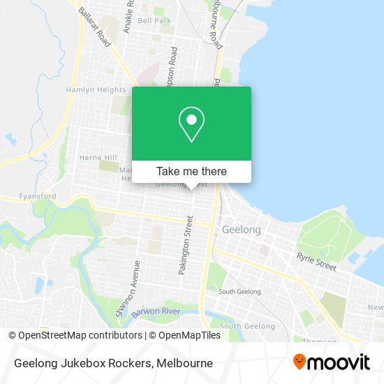 Mapa Geelong Jukebox Rockers