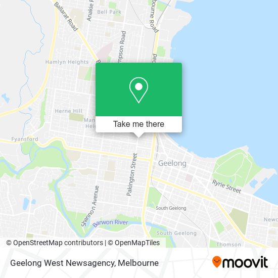 Mapa Geelong West Newsagency