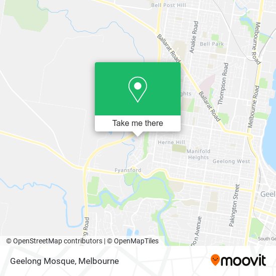 Geelong Mosque map