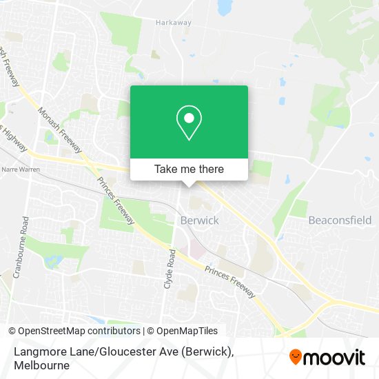 Mapa Langmore Lane / Gloucester Ave (Berwick)