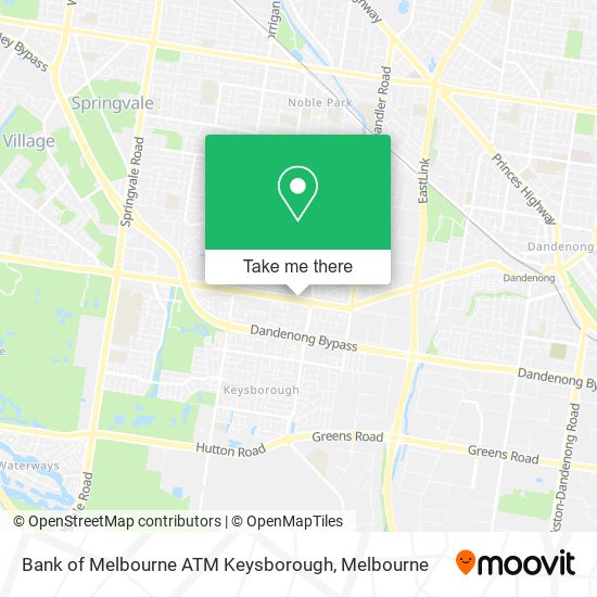 Mapa Bank of Melbourne ATM Keysborough