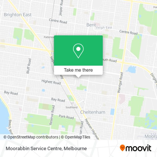 Moorabbin Service Centre map