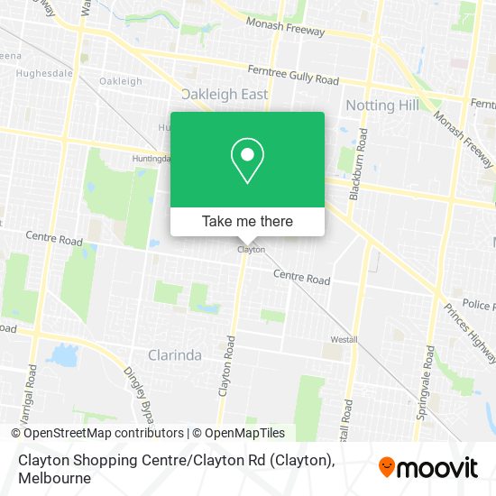 Clayton Shopping Centre / Clayton Rd map