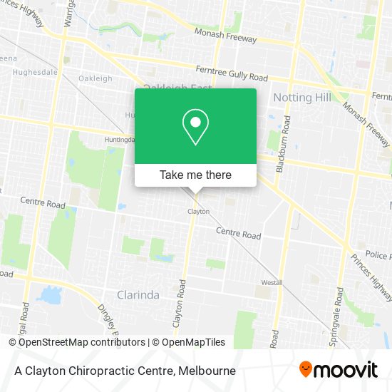 A Clayton Chiropractic Centre map
