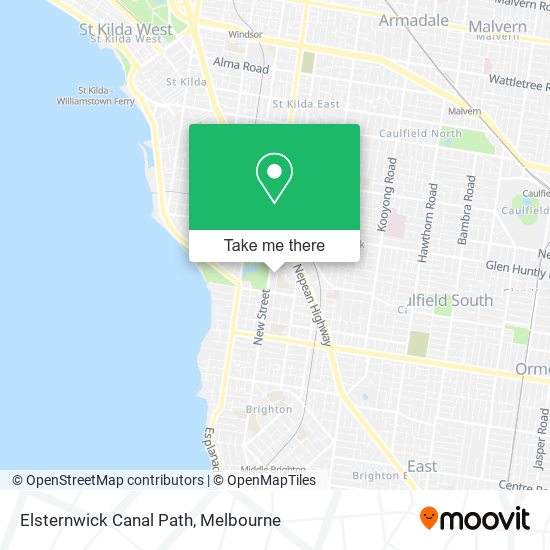 Elsternwick Canal Path map