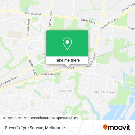 Steven's Tyre Service map