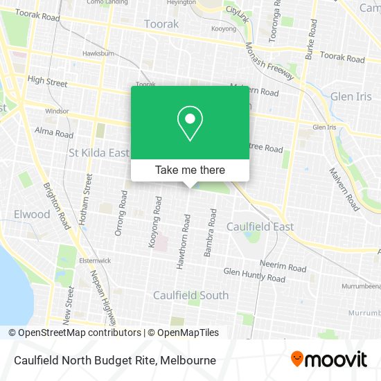 Mapa Caulfield North Budget Rite