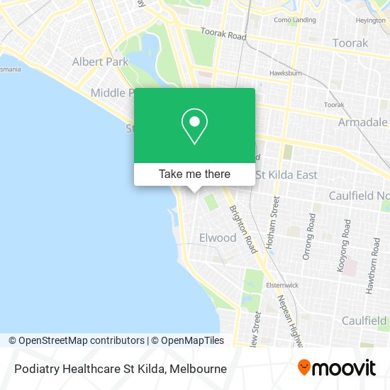 Mapa Podiatry Healthcare St Kilda