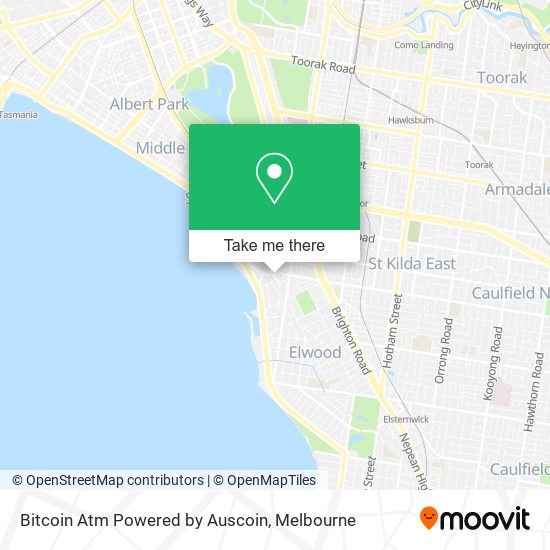 Bitcoin Atm Powered by Auscoin map