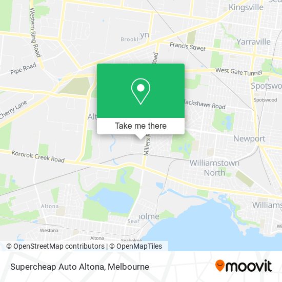 Supercheap Auto Altona map