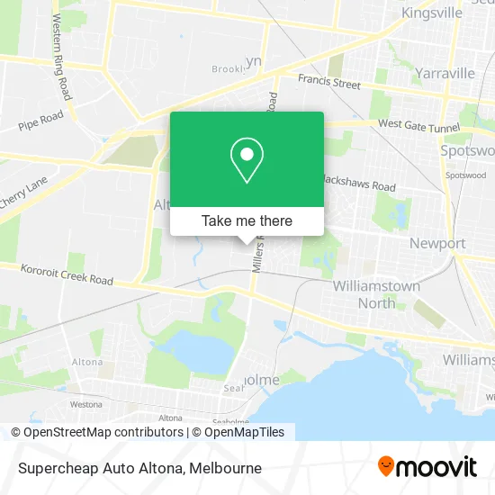 Supercheap Auto Altona map