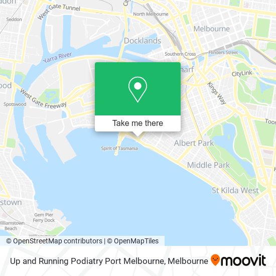 Up and Running Podiatry Port Melbourne map