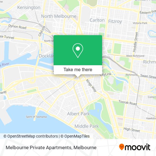 Melbourne Private Apartments map