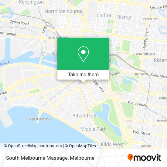 Mapa South Melbourne Massage