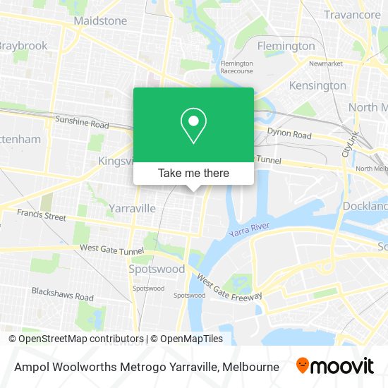 Mapa Ampol Woolworths Metrogo Yarraville