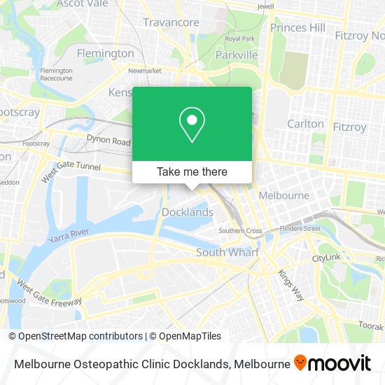 Mapa Melbourne Osteopathic Clinic Docklands