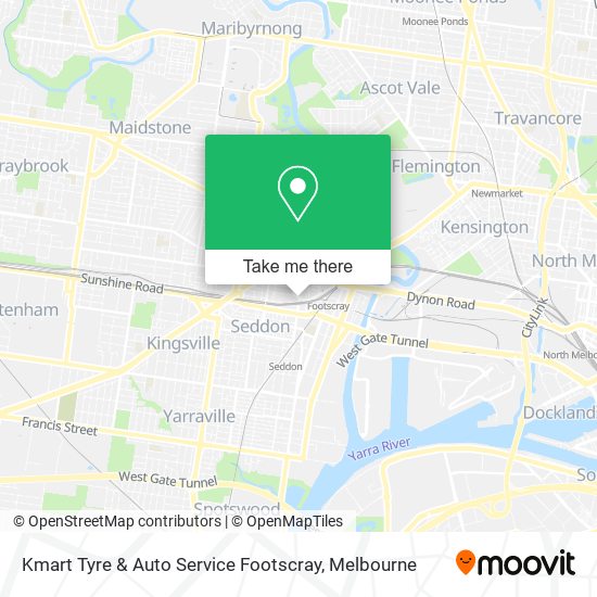 Kmart Tyre & Auto Service Footscray map
