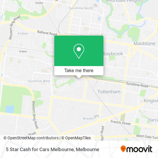 5 Star Cash for Cars Melbourne map