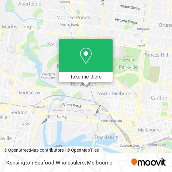 Mapa Kensington Seafood Wholesalers