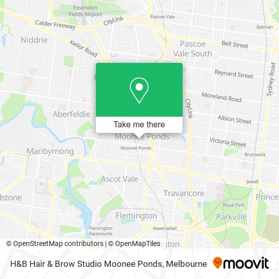 H&B Hair & Brow Studio Moonee Ponds map