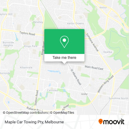 Maple Car Towing Pty map