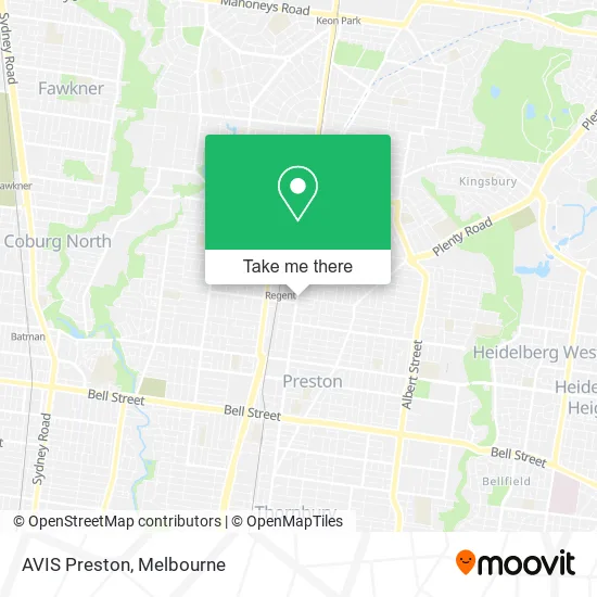 AVIS Preston map